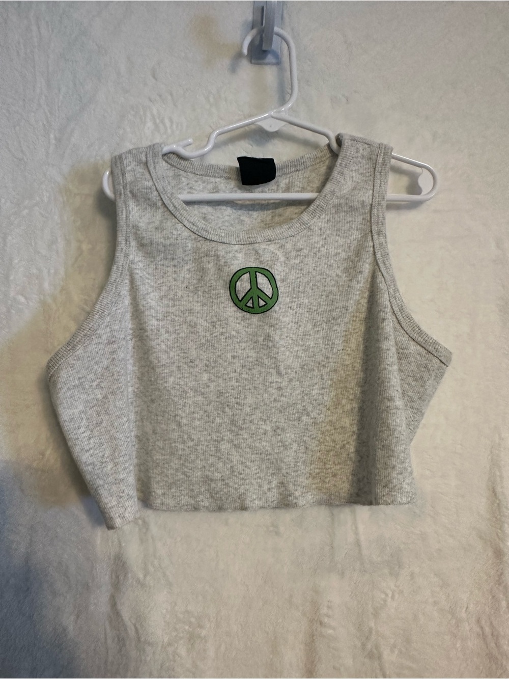 Y2K pacsun size small gray ribbed crop tank top